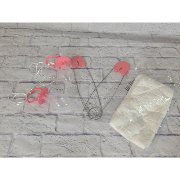 Big Baby Halloween Costume Adult Size Diaper (1) Pacifier (2) Safety Pin (2) - Picture 2 of 4